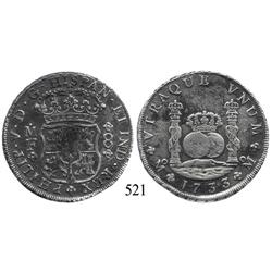 Mexico City, Mexico, pillar 8 reales, Philip V, 1733MF, rare.