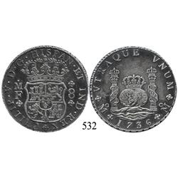 Mexico City, Mexico, pillar 8 reales, Philip V, 1736MF.