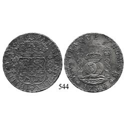 Mexico City, Mexico, pillar 8 reales, Philip V, 1736MF.