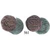 Image 1 : Lot of 2 Dutch East India Co. copper duits, 1746, one cleaned and one uncleaned.