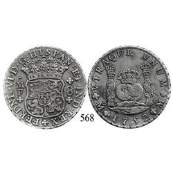 Mexico City, Mexico, pillar 8 reales, Ferdinand VI, 1752MF.