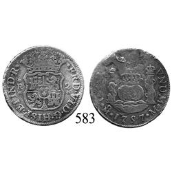 Mexico City, Mexico, pillar 2 reales, Ferdinand VI, 1757M.