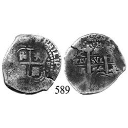 Potosí, Bolivia, cob 2 reales, 1656E.