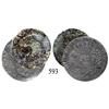 Image 1 : Lot of 2 coins of France (Rouen mint): silver half ecu, 1730-B, and copper sol, 1791-B.