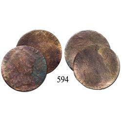 Lot of 2 English pennies of George III, one with 1775 date visible.