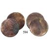 Image 1 : Lot of 2 English pennies of George III, one with 1775 date visible.