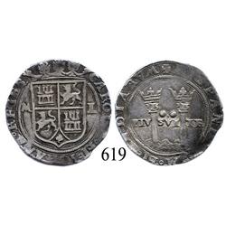 Mexico City, Mexico, 2 reales, Charles-Joanna, "Late Series," M to left, L to right.