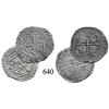 Image 1 : Lot of 2 Mexico City, Mexico, cob 1 reales, Philip II, oM to left, O to right.
