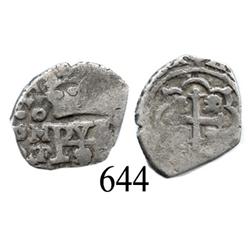 Mexico City, Mexico, cob ½ real, 1730, oMF.