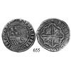 Image 1 : Lima, Peru, cob 4 reales, Philip II, assayer Diego de la Torre, *-4 to left, P-dot-D to right.