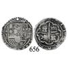 Image 1 : Lima, Peru, cob 1 real, Philip II, assayer Diego de la Torre, *-I to left, P-oD to right.