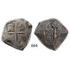 Image 1 : Lima, Peru, cob 8 reales, 1701H, probably Charles II, Calbetó Plate Coin.