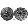 Image 1 : Potosí, Bolivia, cob 8 reales, Philip II, P-B (2nd period), "Great Module," largest flan ever record