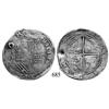 Image 1 : Potosí, Bolivia, cob 8 reales, Philip II, P-B (2nd period), "Great Module."