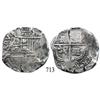 Image 1 : Potosí, Bolivia, cob 8 reales, Philip IV, assayer unclear (1640s), with possible unofficial shield c