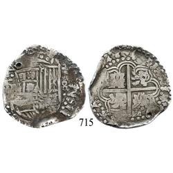 Potosí, Bolivia, cob 8 reales, (16)46, assayer not visible, rare.