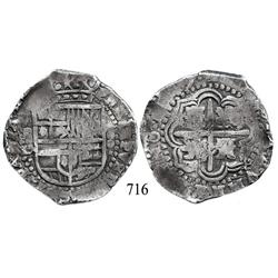 Potosí, Bolivia, cob 8 reales, 1(6)49O, no countermark (rare).