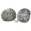 Image 1 : Potosí, Bolivia, cob 2 reales, Philip II, P-B (5th period), borders of x's.