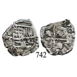 Potosí, Bolivia, cob 2 reales, Philip IV, P-T (ca. 1640).