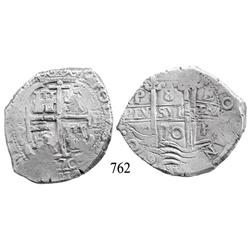 Potosí, Bolivia, cob 8 reales, 1670E.