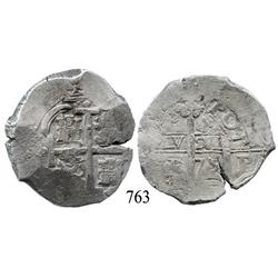 Potosí, Bolivia, cob 8 reales, 1675E.