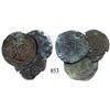 Image 1 : Lot of 3 Santo Domingo, Dominican Republic, copper 4 maravedís, Charles-Joanna, including one made i