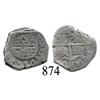 Image 1 : Spain (mint uncertain), cob 1 real, Philip IV, assayer not visible.