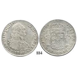 Potosí, Bolivia, bust 8 reales, Charles IV, 1791PR.