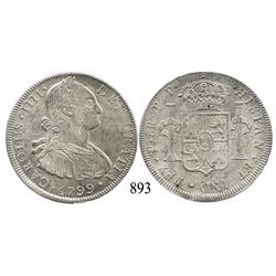 Potosí, Bolivia, bust 8 reales, Charles IV, 1799PP.