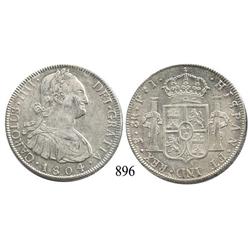 Potosí, Bolivia, bust 8 reales, Charles IV, 1804PJ.