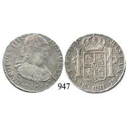 Potosí, Bolivia, bust 4 reales, Charles IV, 1808PJ.