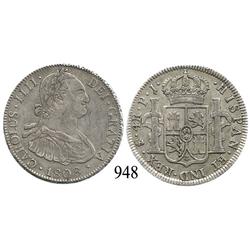 Potosí, Bolivia, bust 4 reales, Charles IV, 1808PJ.