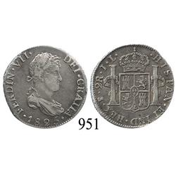 Potosí, Bolivia, bust 2 reales, Ferdinand VII, 1825JL.