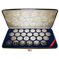 British Virgin Islands, proof set of 25 $20 "treasure coins" in 0.925 silver in special presentation