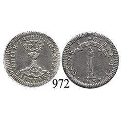 Santiago, Chile, 1 real, 1834IJ.