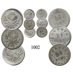 Lot of 3 Bogotá, Colombia, 2½ centavos, 1873 and 1879 (2).