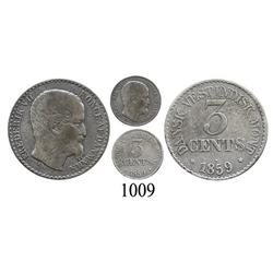 Danish West Indies (Virgin Islands), 3 cents, 1859.
