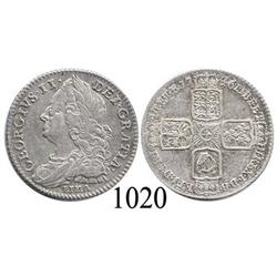 London, England, sixpence, George II, 1746, with LIMA below bust.