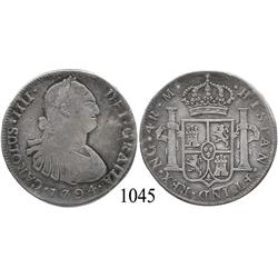 Guatemala City, Guatemala, bust 4 reales, Charles IV, 1794M.