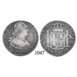 Guatemala City, Guatemala, bust 4 reales, Charles IV, 1800M.