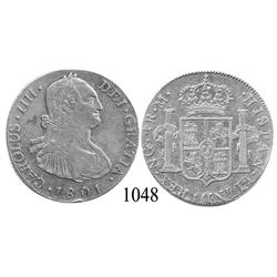 Guatemala City, Guatemala, bust 4 reales, Charles IV, 1801M.