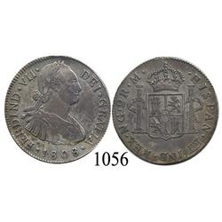 Guatemala City, Guatemala, bust 2 reales, Ferdinand VII transitional (bust of Charles IV), 1808M, sc