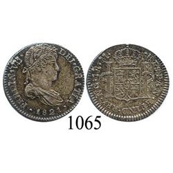 Guatemala City, Guatemala, bust 1 real, Ferdinand VII, 1821M.
