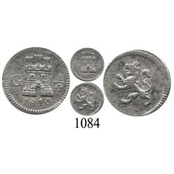 Guatemala City, Guatemala, ¼ real, Ferdinand VII, 1810.
