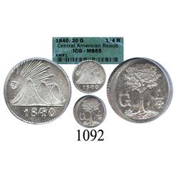 Guatemala, Central American Republic, ¼ real, 1840/30G, encapsulated ICG MS-65.