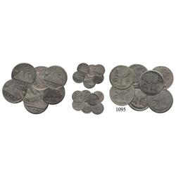 Lot of 7 Guatemala, Central American Republic, ¼ reales, 1826, 1831 (2), 1837, 1840/30, 1842/29 and 