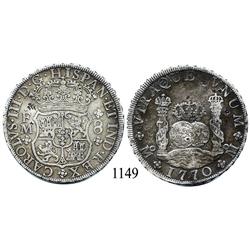 Mexico City, Mexico, pillar 8 reales, Charles III, 1770FM.