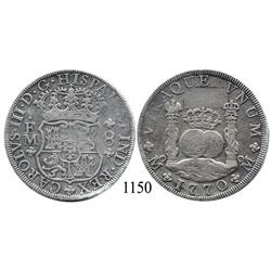 Mexico City, Mexico, pillar 8 reales, Charles III, 1770FM.