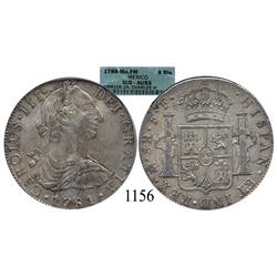 Mexico City, Mexico, bust 8 reales, Charles III, 1788FM, encapsulated ICG-AU53.