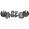 Image 1 : Lot of 2 Mexico City, Mexico, ¼ reales, Charles IV, 1797 and 1800.